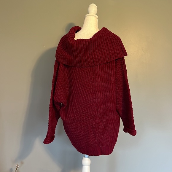 Umgee Pink Oversize Turtleneck Sweater, Size Small - Picture 4 of 5